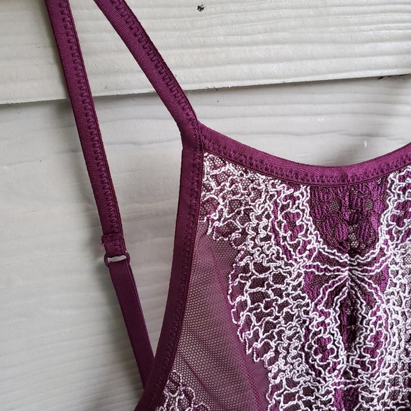 Victoria's Secret Sheer Burgundy Lace Bralette - Picture 11 of 16
